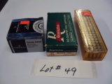 3 MISC. BOX AMMO - 32 S&W, 357, 22LR, ALL FULL