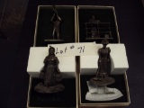 LOT OF 4 1970'S FRANKLIN MINT FINE PEWTER FIGURINES WITH ORIGINAL BOX