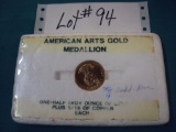 AMERICAN ARTS GOLD MEDALLION 1/2 OZ GOLD