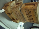 2 WOODEN AMMO BOXES, ALL IN GOOD SHAPE