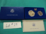 1986 LIBERTY DOLLAR AND HALF DOLLAR SILVER COINS