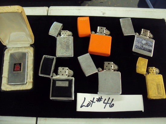 LOT OF 7 NICE OLD ZIPPO LIGHTERS