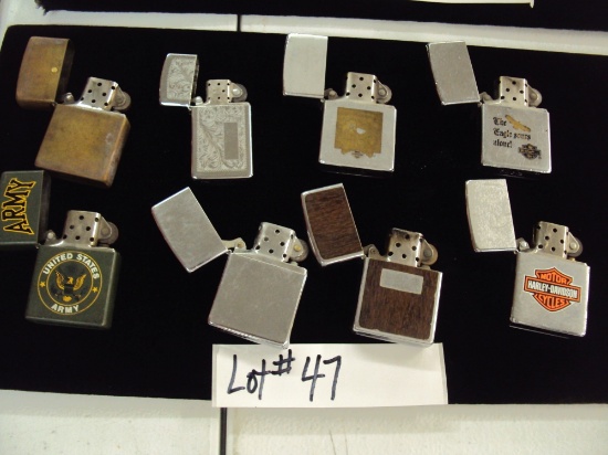 LOT OF 8 NICE OLD ZIPPO LIGHTERS