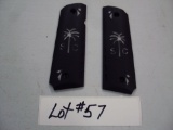 PAIR OF 1911 GRIPS WITH SC & PALM TREE ENGRAVING