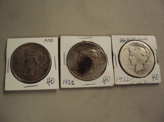 PEACE SILVER DOLLARS - 3 TIMES THE MONEY