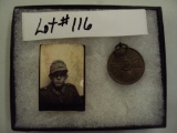WW2 GERMAN SOLDIER PHOTO AND 1939 MEDAL