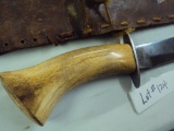 LARGE BOWIE KNIFE WITH BONE HANDLE