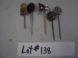 5 GERMAN HAT PINS