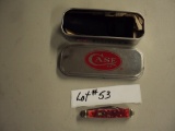 CASE KNIFE - COKE BOTTLE 61953-L RUSS LOCK WITH TIN BOX