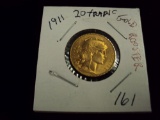 1911 20 FRANK GOLD COIN 
