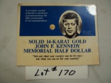 JFK 14K GOLD MEMORIAL 1/2 DOLLAR