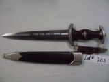 EARLY ERNST BRUCKMANN NAZI DAGGER WITH SCABBARD AND HANGE, EARLY 1900'S WITH HALLMARK - HD