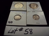 LOT OF 4 SILVER COINS - SEE DATES IN PICTURES