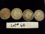 LOT OF 4 MORGAN SILVER DOLLARS - MULTIPLY YOUR BID BY 4