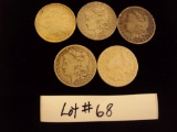 LOT OF 5 MORGAN SILVER DOLLARS - MULTIPLY YOUR BID BY 5