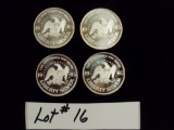 LOT OF 4 - 1985 SILVER COINS - ONE TROY OUNCE SILVER EACH - MULTIPLY YOUR BID BY 4