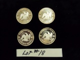 LOT OF 4 - 1985 SILVER COINS - ONE TROY OUNCE SILVER EACH - MULTIPLY YOUR BID BY 4