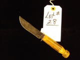 VINTAGE REMINGTON STAG HANDLED SHEATH KNIFE, 1930'S VINTAGE MODEL 73, 8 1/4