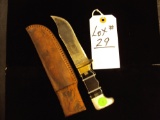 WWII THEATER MADE KNIFE, PLEXIGLASS HANDLES WITH BRASS AND ALUMINUM, 5