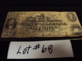 1863 ALABAMA $1 NOTE