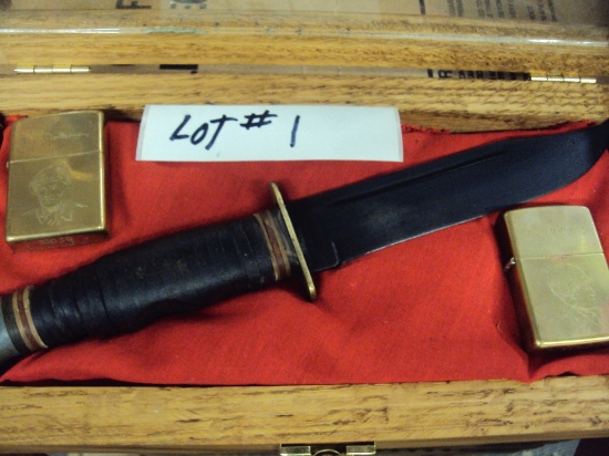 K-BAR KNIFE IN DISPLAY WITH ZIPPO LIGHTER