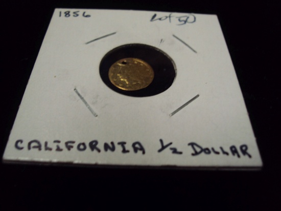 1856 HALF DOLLAR GOLD CALIFORNIA COIN