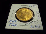 1911 $10 GOLD INDIAN HEAD PIECE