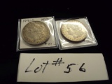 LOT OF 2 DOLLAR COINS - 1878-S AU & 1891-S XF/AU