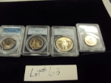 LOT OF 4 COMMEMORATIVE COINS - 2014D PCGS MS69 BASEBALL HALL OF FAME, 1986S PCGS PR69DCAM STATUE OF