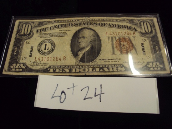 1934-A HAWAII $10 BILL