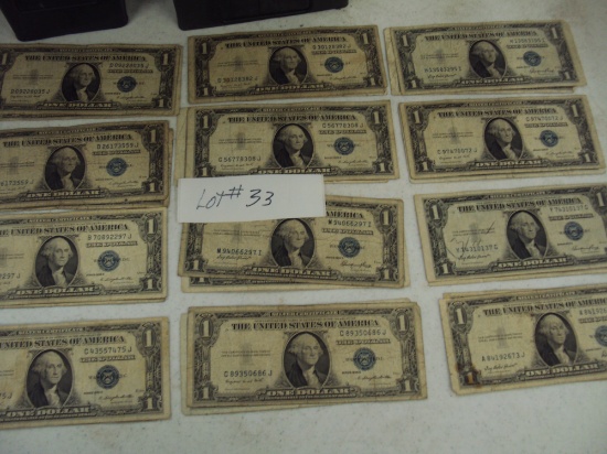 LOT OF 24 SILVER CERTIFICATES ALL FOR 1 MONEY