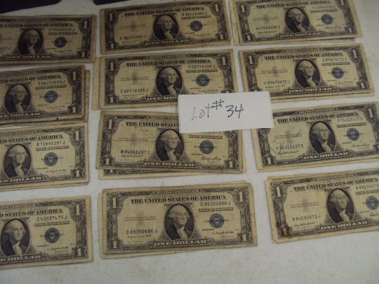 LOT OF 24 SILVER CERTIFICATES ALL FOR 1 MONEY