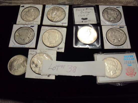 PEACE SILVER DOLLARS - 1 AND 10 TIMES THE MONEY