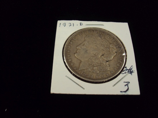 1921-D MORGAN SILVER DOLLAR