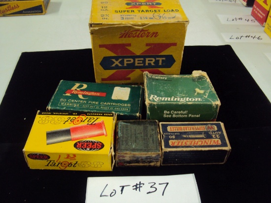 LOT OF ASSORTED OLDER BOXES OF AMMO - BOXES ARE EMPTY!!!