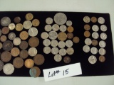 LOT OF ASSORTED COINS - SOME SILVER, SOME FOREIGN