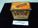 OLD BOX OF PETERS VICTOR 12 GAUGE SHELLS - BOX IS FULL