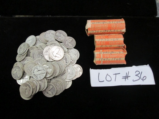 LOT OF 203 LIBERTY QUARTERS. EARLY DATES. 203 TIMES THE MONEY