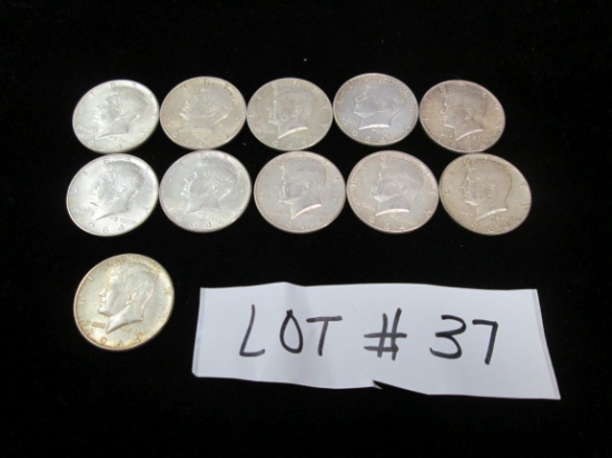 LOT OF 11 KENNEDY SILVER HALF DOLLARS. 11 TIMES THE MONEY
