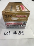 WINCHESTER/FEDERAL 22-250 AMMO (37 ROUNDS)
