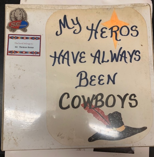 Binder loaded w/cowboy photos & color western movie stills.  This binder is loaded with black & whit