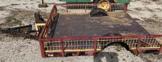 Solid metal trailer frame No axle or wheels included. Frame as shown only. Must pick up.
