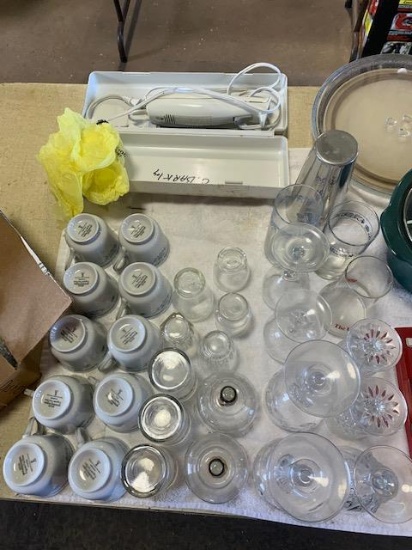 lot of coffee mugs & glasses