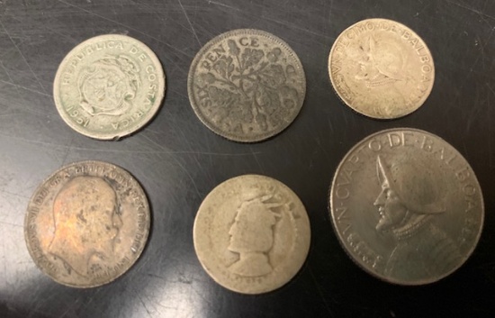 lot of 6 foreign coins
