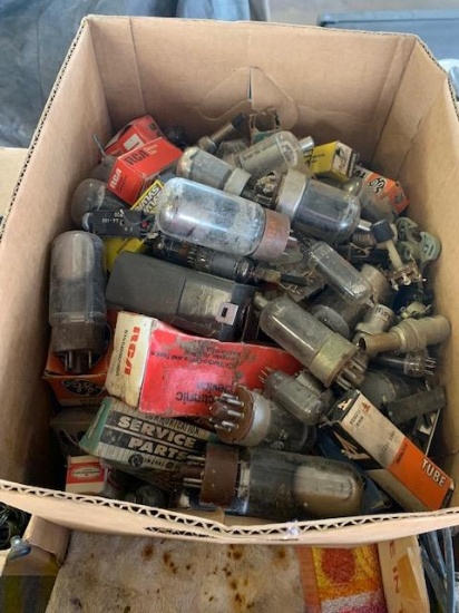 large lot of antique radio tubes