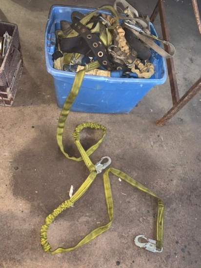 tub loaded with safety harnesses
