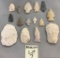 Lot of Missouri arrowheads, blades, etc.