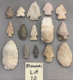 Lot of Missouri arrowheads and scrapers.