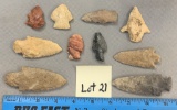 Lot of arrowheads