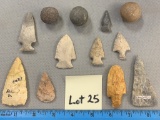 Lot of arrowheads & game balls